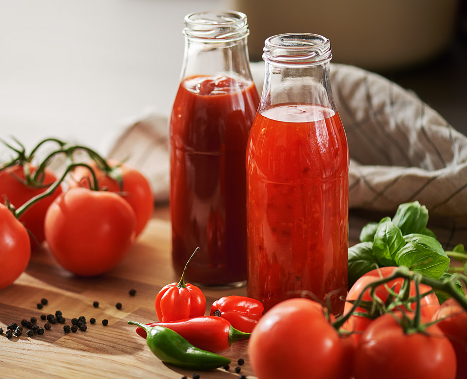 Ketchup and tabletop sauces – transparent and storage stable